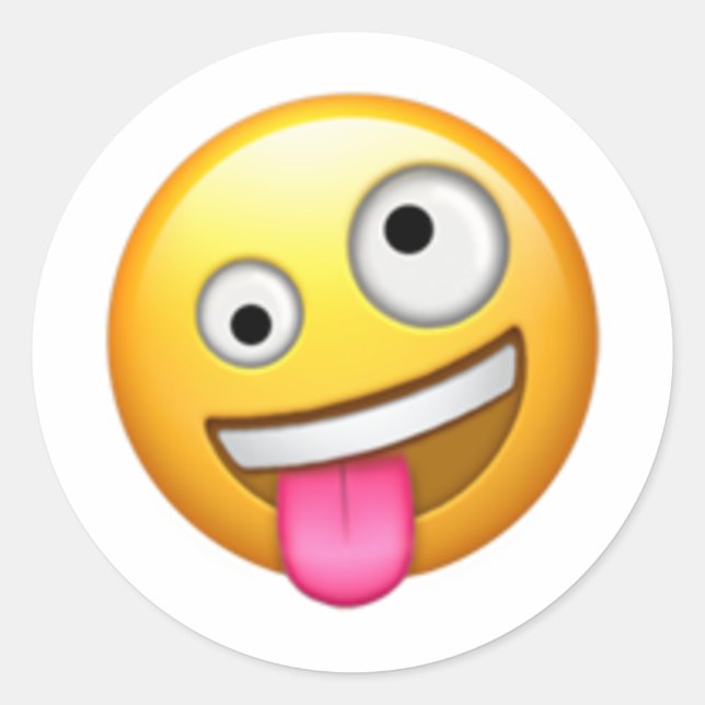 Face With One Large and One Small Eye - Emoji Classic Round Sticker (Front)