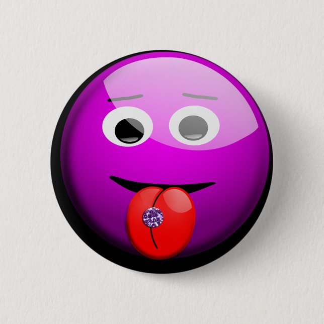 Face with Pierced Tongue Button (Front)