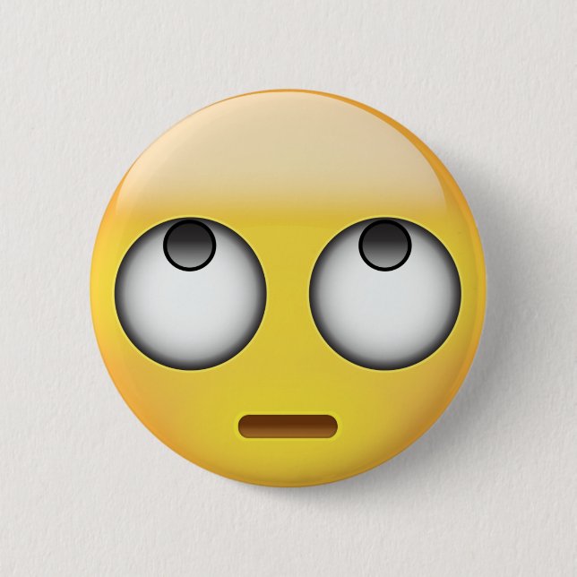 Face With Rolling Eyes Emoji Button (Front)
