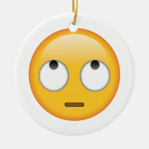 Face With Rolling Eyes - Emoji Ceramic Ornament