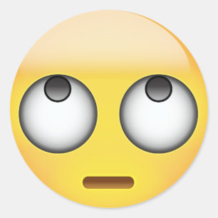 Face With Rolling Eyes Emoji Classic Round Sticker