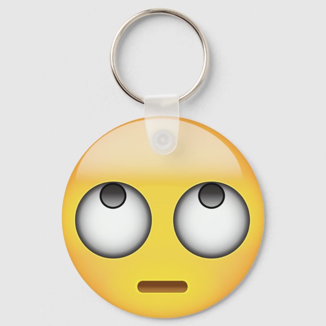 Face With Rolling Eyes Emoji Keychain (Front)