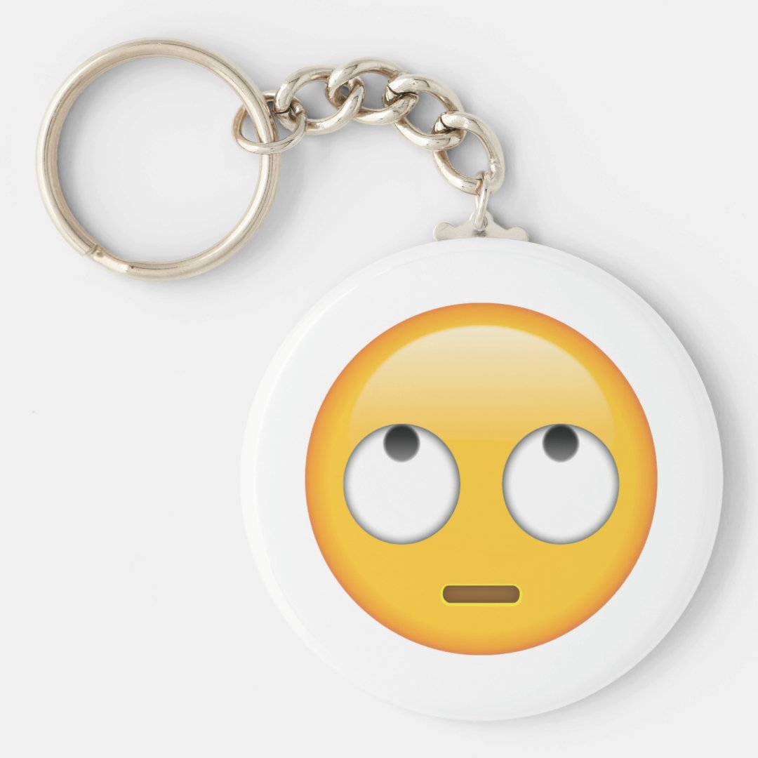 Face With Rolling Eyes Emoji Keychain Zazzle