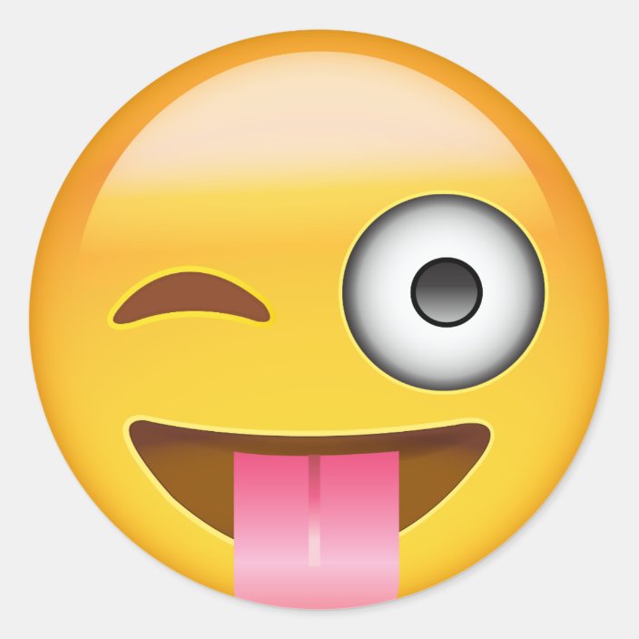 Face With Stuck Out Tongue And Winking Eye Emoji Classic Round Sticker ...