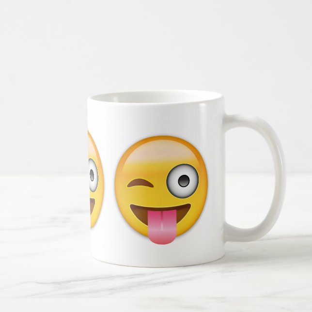 Face With Stuck Out Tongue And Winking Eye Emoji Coffee Mug (Right)