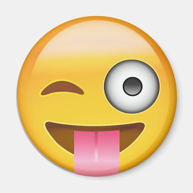 Face With Stuck Out Tongue And Winking Eye Emoji Magnet (Front)