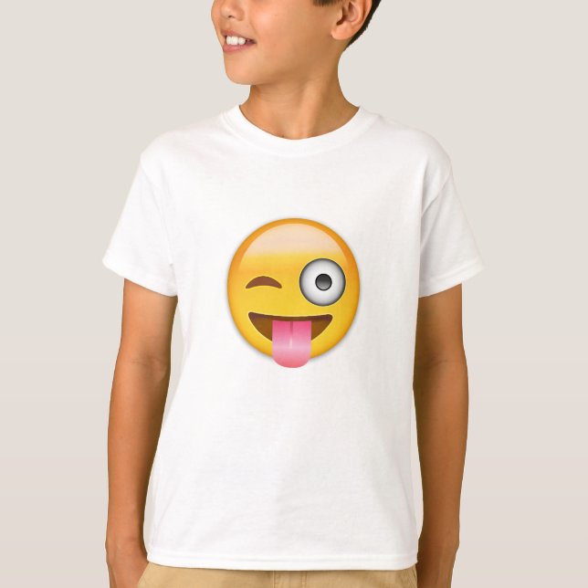 Face With Stuck Out Tongue And Winking Eye Emoji T-Shirt (Front)