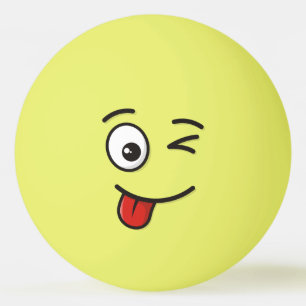 Face with Stuck-Out Tongue and Winking Eye Ping Pong Ball
