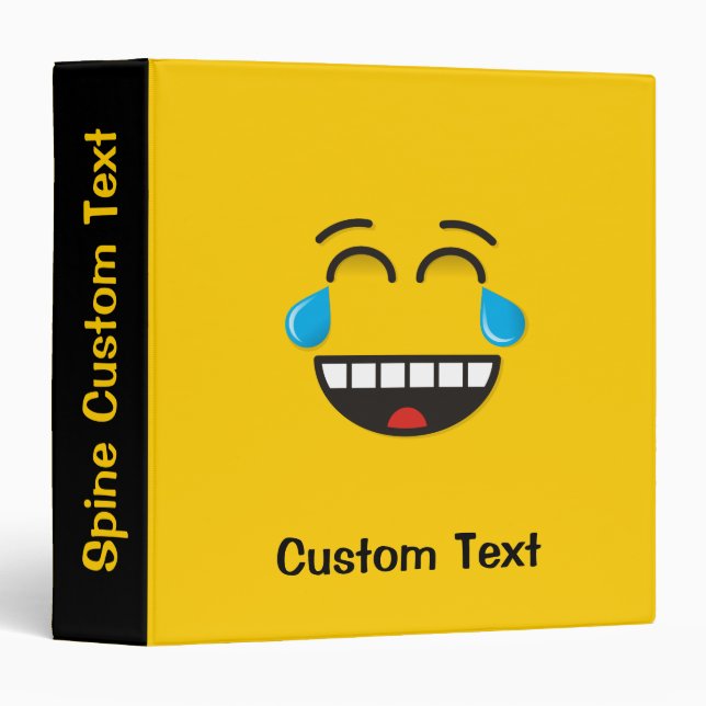 Face With Tears of Joy 3 Ring Binder (Front/Spine)