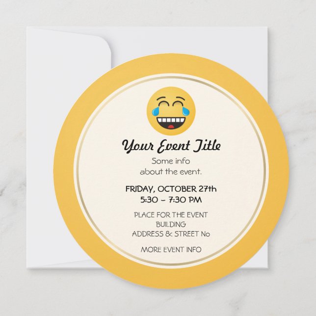 Face With Tears of Joy Invitation (Back)