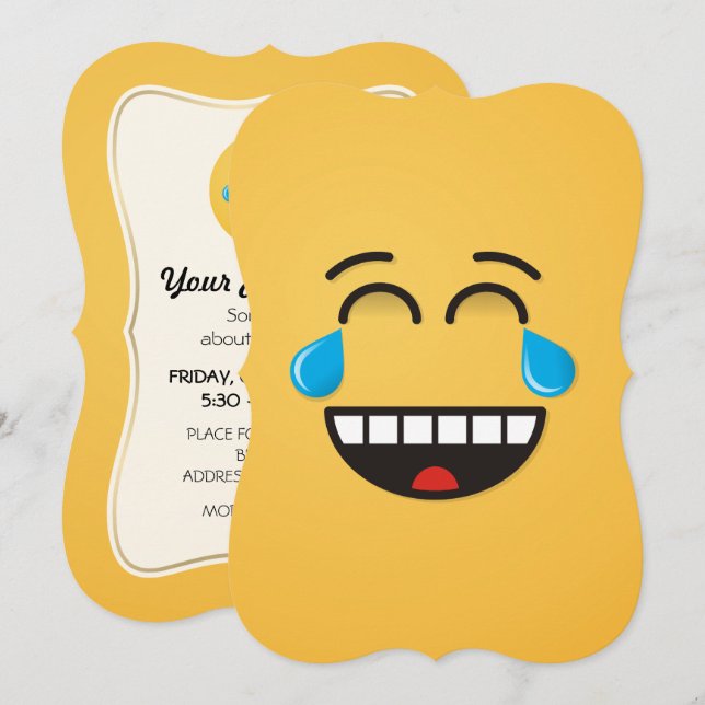 Face With Tears of Joy Invitation (Front/Back)
