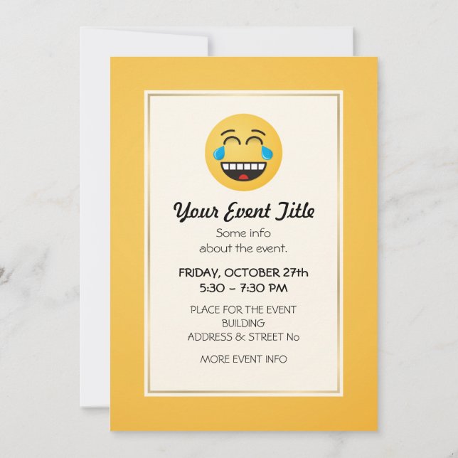 Face With Tears of Joy Invitation (Back)