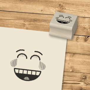 Face With Tears of Joy Rubber Stamp