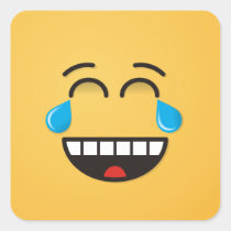Face With Tears of Joy Square Sticker