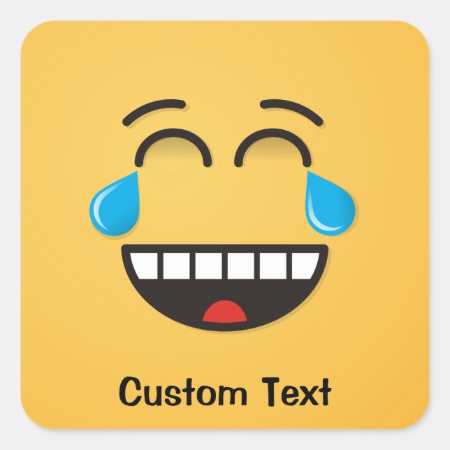 Face With Tears of Joy Square Sticker (Front)