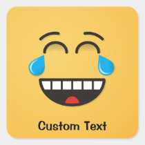Face With Tears of Joy Square Sticker