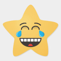 Face With Tears of Joy Star Sticker