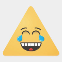 Face With Tears of Joy Triangle Sticker