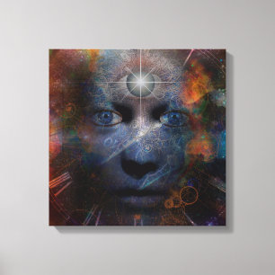 Face with third eye canvas print