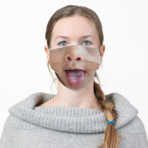 Face with tongue out of the mouth Funny Adult Cloth Face Mask
