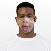 Face with tongue out of the mouth Funny Adult Cloth Face Mask (Worn)