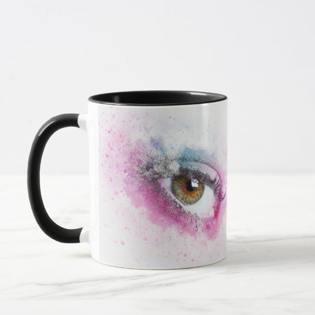 Face Woman Girl Eye Witch Make-up Mask Mug (Left)