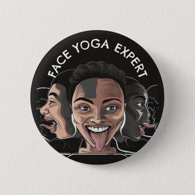 Face Yoga Expert fun gift Button (Front)