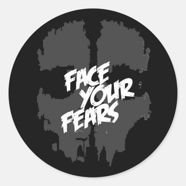 face your fears classic round sticker (Front)