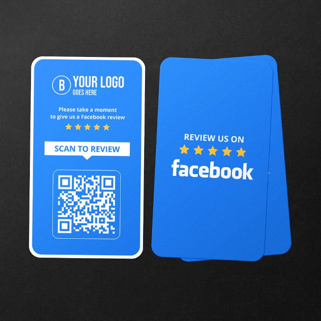 Facebook Business Review 5 Star Scannable QR Code Business Card (Creator Uploaded)