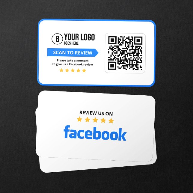 Facebook Business Review 5 Star Scannable QR Code Card (Creator Uploaded)