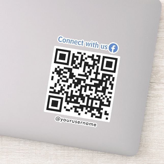 Facebook Connect With Us Qr Code White Sticker (Detail)