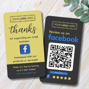 Facebook Customer Feedback Business Charcoal Slate Card