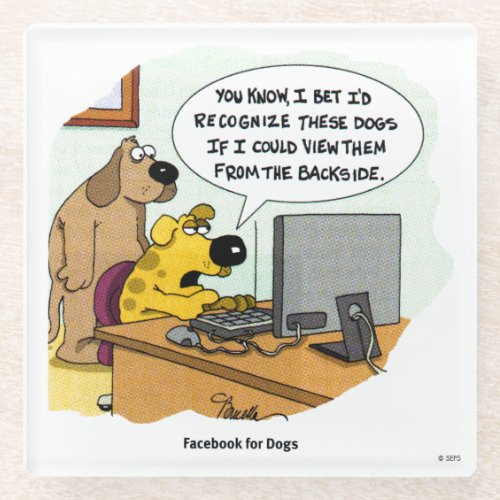 Facebook for Dogs Glass Coaster
