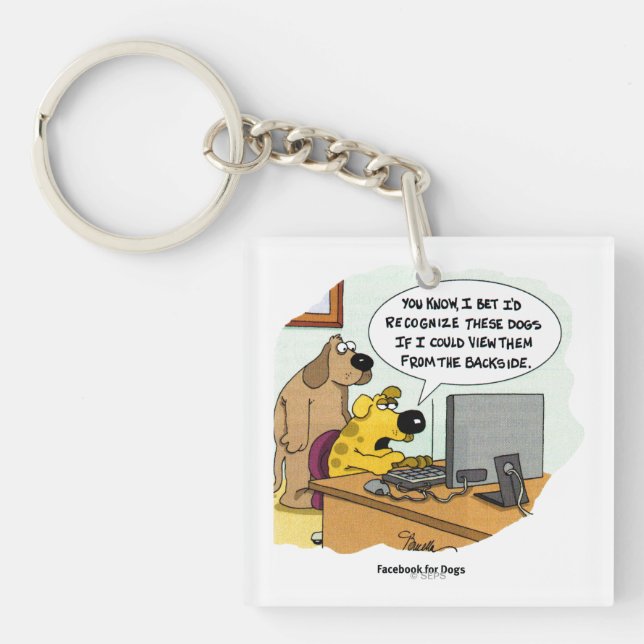 Facebook for Dogs Keychain (Front)