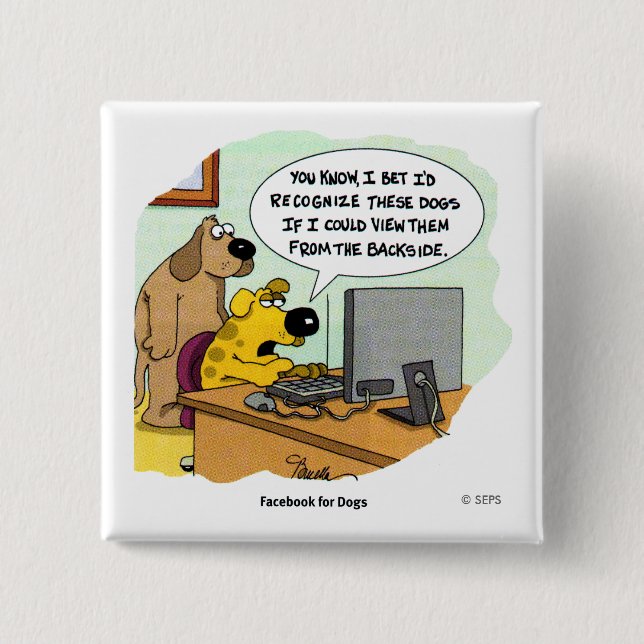 Facebook for Dogs Pinback Button (Front)