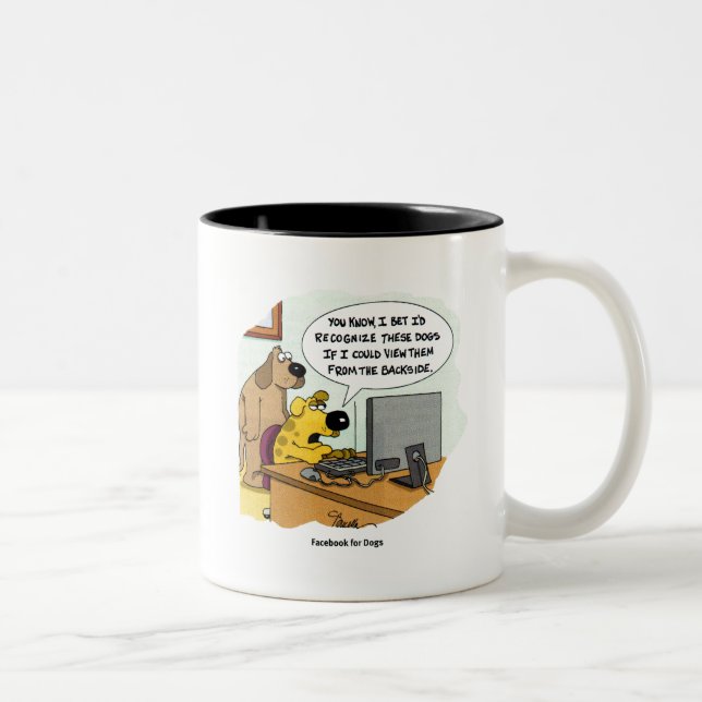 Facebook for Dogs Two-Tone Coffee Mug (Right)