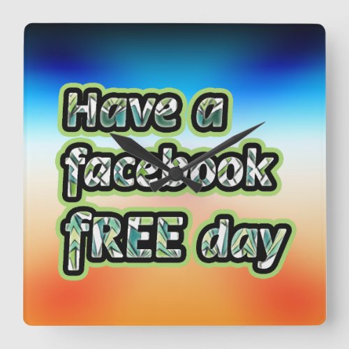 Facebook Free Day Square Wall Clock