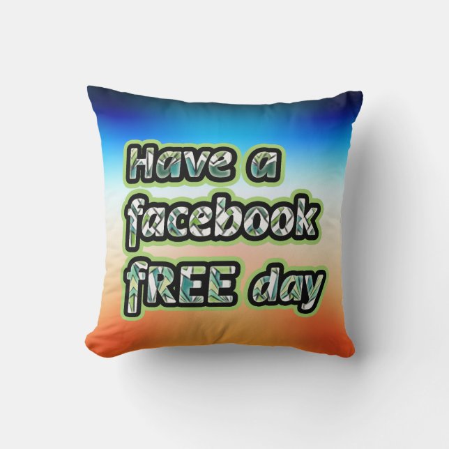 Facebook Free Day  Throw Pillow (Front)