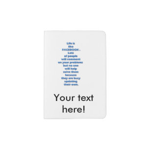 Facebook funny text passport holder