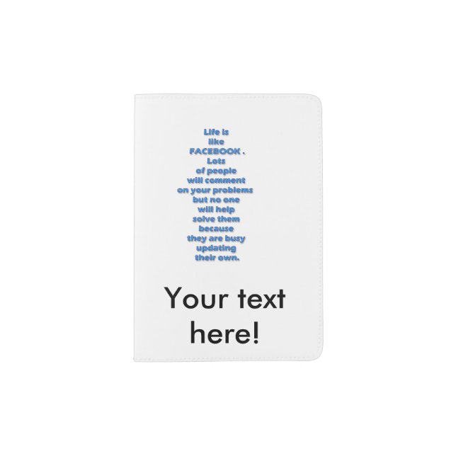 Facebook funny text passport holder (Front)