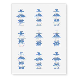 Facebook funny text temporary tattoos