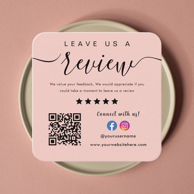 Facebook Instagram Logo Qr Code Leave Us A Review Enclosure Card (Creator Uploaded)