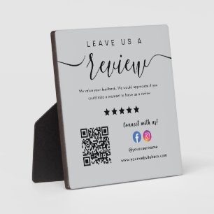 Facebook Instagram Logo Qr Code Leave Us A Review Plaque