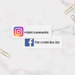 Facebook Business Cards Templates Zazzle Facebook Instagram Social Media Post Business Card