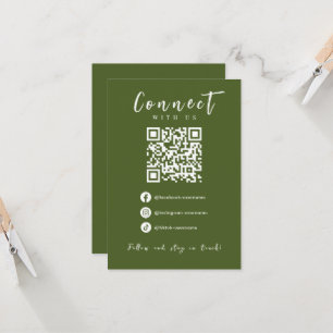 Facebook Instagram Tiktok Moss Green QR Code Invitation