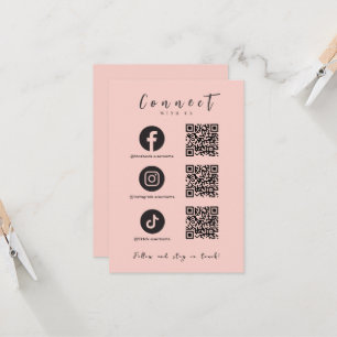 Facebook Instagram Tiktok QR Code Blush Pink Invitation