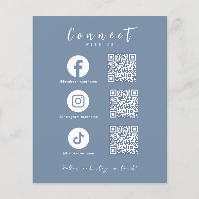 Facebook Instagram Tiktok QR Code Modern Flyer (Front)