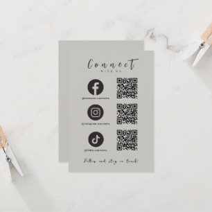 Facebook Instagram Tiktok QR Code Soft Grey Invitation