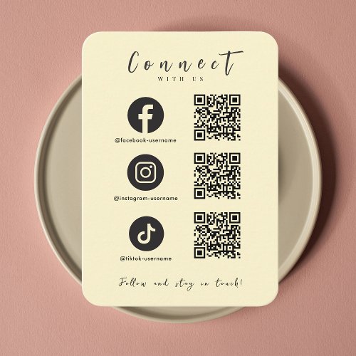 Facebook Instagram Tiktok QR Code Soft Groovy Business Card