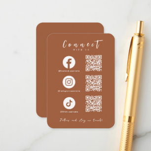 Facebook Instagram Tiktok QR Code Terracotta Enclosure Card
